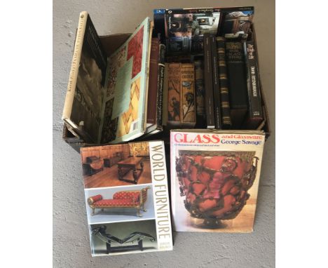 A box of vintage and modern books. To include collectors books, vintage fiction and interior design.