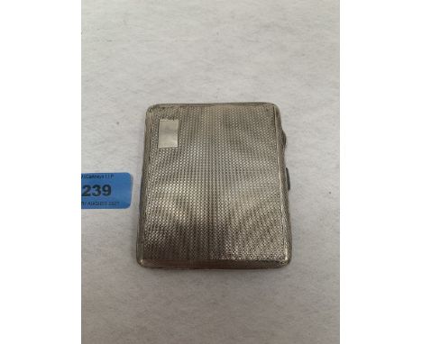 A George VI silver engine turned cigarette case. Birmingham 1944. 3ozs 9dwts