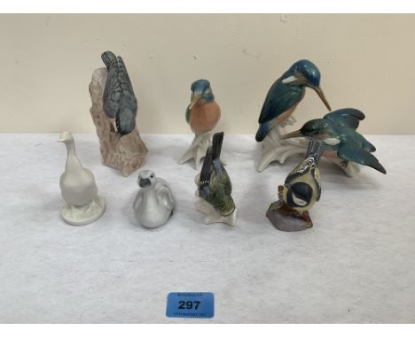 A collection of ceramic birds. Various factories
