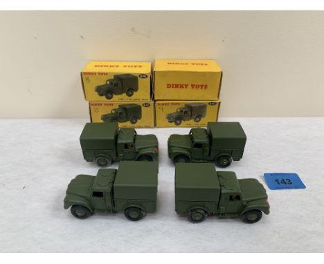 Dinky Toys. Four army 1-ton cargo trucks