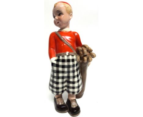 Goldscheider model of a golfer in plus-fours, possibly modelled by Dakon, 23cm high (head broken and re-stuck)
