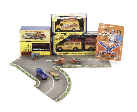 Corgi, Britains, Matchbox & Ertl, Corgi Toys 30 Jean Richard Circus Land Rover & Animal Trailer, 426 Jean Richard Circus Book