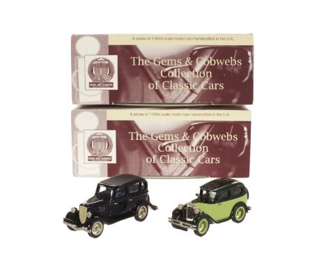 Gems & Cobwebs Collection 1/43 White Metal Models, by Milestone Miniatures Ltd, GC45G Austin SS Swallow Saloon T/T, green, GC