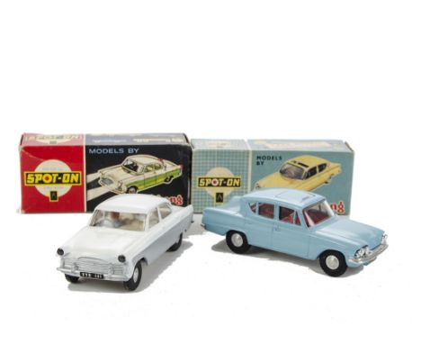 Tri-ang Spot-On  Ford Models : 100 Ford Zodiac grey lower body and white upper body with lights and instructions, picture and