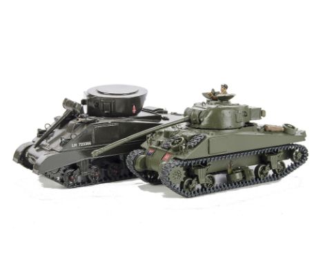Frontline Figures resin US Army Sherman tank, and one by another maker, generally G, a few faults (2),  AA m/c guns bent or d