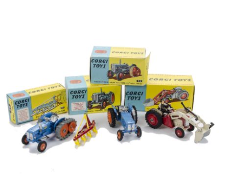 Corgi Toys Farming Vehicles, 54 Fordson Power Major with Half Tracks, 55 Fordson Power Major Tractor, 53 Massey Ferguson 65 T