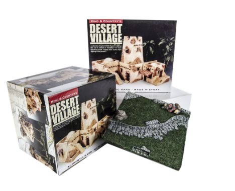 King & Country boxed Desert Scenery, SP31 The Gateway, SP35 The Village House, SP46 Village Square, with unboxed HK088 base f