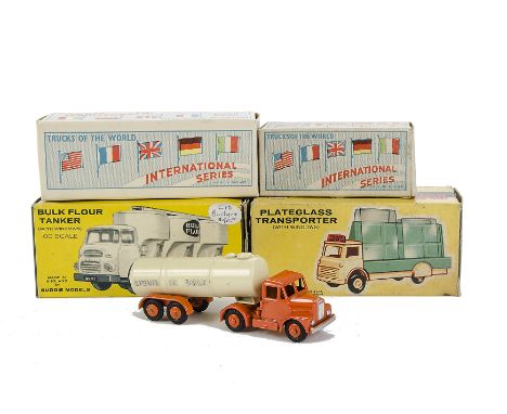 Budgie and Morestone Commercial Vehicles: Budgie  288 00 Gauge Bulk Flour Tanker and 304 Plate Glass Transporter, both in ori