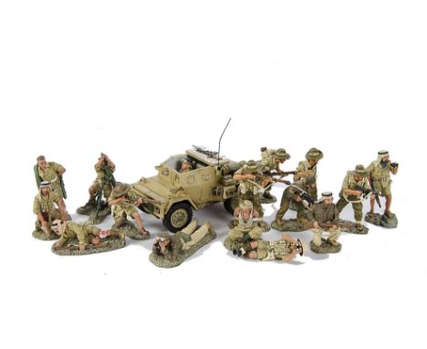 King &amp; Country Montgomery's 8th Army, EA10 Dingo Scout Car, EA03 Australian Patrol (4), SAS personnel EA18, 19, 20, 21 an