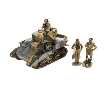 King & Country British 8th Army EA16 Vickers Mk VI Light Tank and crew (3),  VG, (4) 
