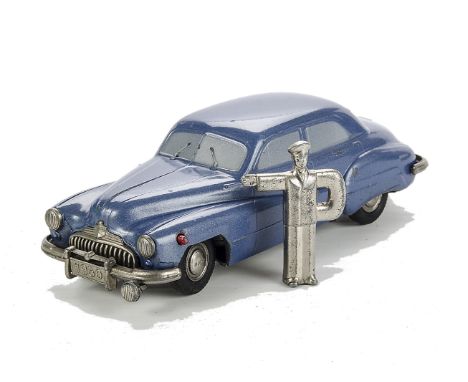 A Prameta  Buick, in light blue, VG with a key, clockwork  tested well at time of cataloguing