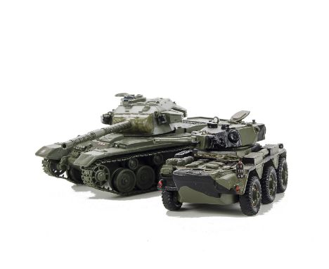 Centurion Tank and Saladin Armoured Car, probably Bengurion, Saladin VG, Centurion G, (2) Centurion missing AA m/c gun and ch