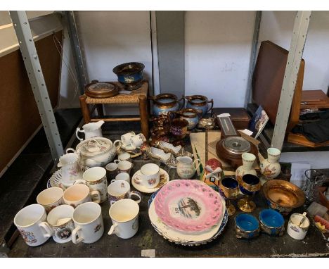 Various items to include oak cased barometer, miniature Japanese style vase &amp; other ceramics