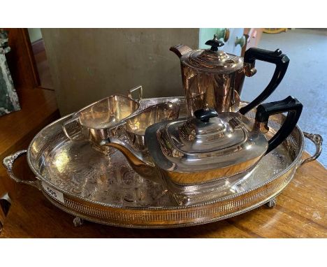 Silver plated tea service &amp; tray