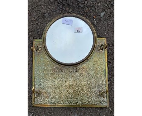 Decorative brass mirror &amp; coat hook combination