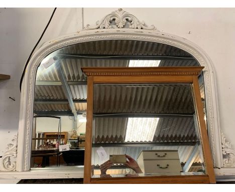 Decorative cream painted over mantle mirror + 1 other mirror