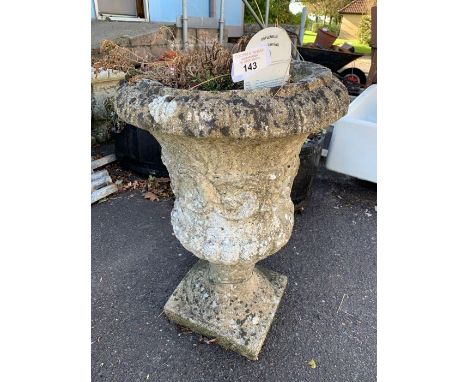 Reconstituted stone urn planter