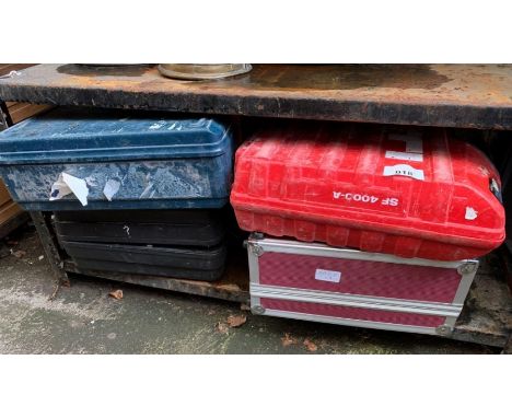 4 boxed garage tools to include drills etc