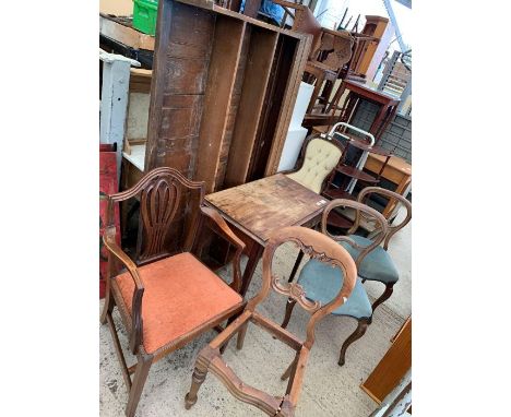 Regency console table, dresser rack &amp; 2 balloon back chairs