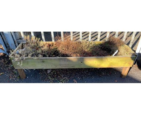 Wooden trough planter