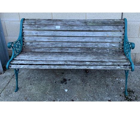 Metal framed garden bench