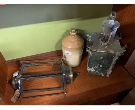 Charles Walters of Frome earthenware flagon &amp; 2 vintage light fittings