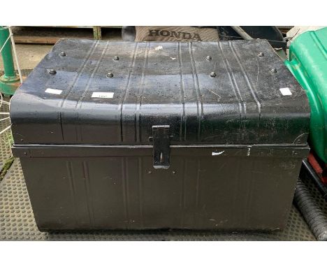 Vintage black tin trunk