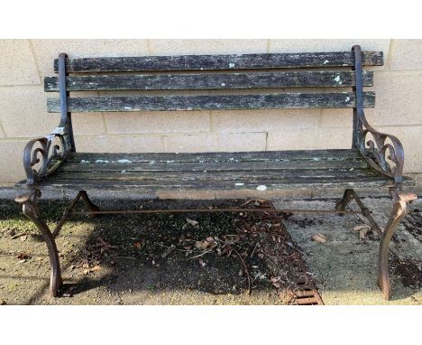Metal framed garden bench