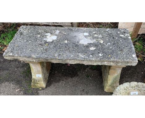 Reconstituted stone garden bench