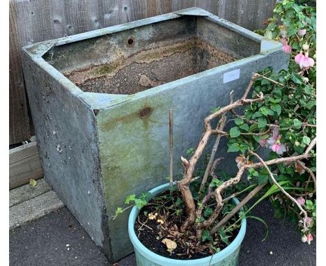 Galvanized water tank, trough planter + 1 other