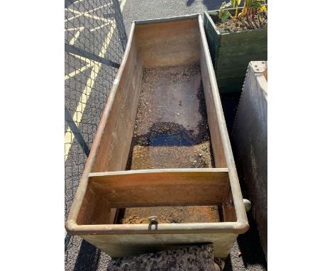 Large riveted galvanized planter