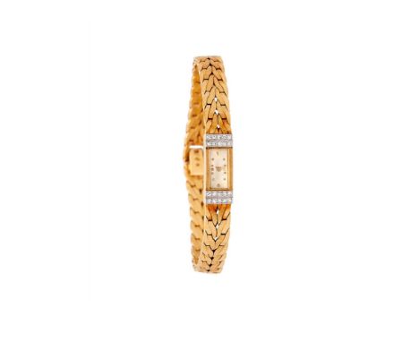 Audemars Piguet, a lady's 18 carat gold and diamond bracelet watch, no. 19348, circa 1960, manual wind movement, 17 jewels, a