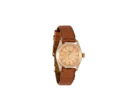 Rolex, Oyster Speedking, ref. 6020, a gold coloured wrist watch, no. 777172, circa 1952, manual wind movement, 17 jewels, adj