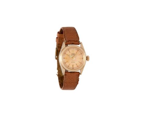 Rolex, Oyster Speedking, ref. 6020, a gold coloured wrist watch, no. 777172, circa 1952, manual wind movement, 17 jewels, adj