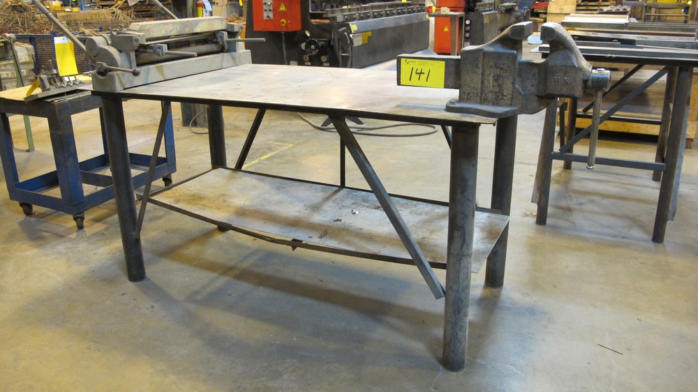 METAL SHOP TABLE W/6" VISE, 3'W X 6'L