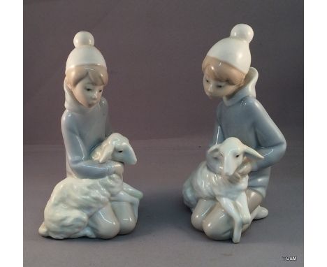 A Pair of Lladro Shepard boys