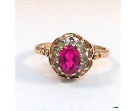 A 9ct gold ruby ring size P