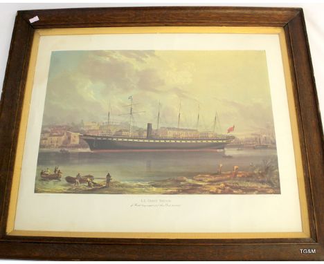 An Oak framed print of SS Great Britain by CG Hill