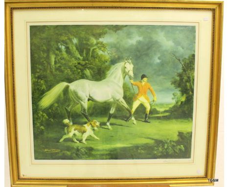 A limited edition hunting print 181/500 signed and embossed Raoul Milfairs 100 x 90cm