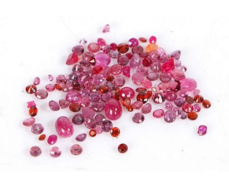 A Collection of loose Ruby gemstones, estimated total of 15.62 carats in rubies, (qty)
