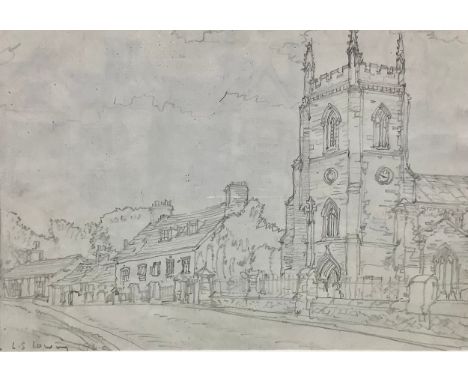 After LS Lowry  Village Street  pencil sketch, 20cm x 29cm 