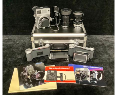 A Mamiya Super 23 large format camera, serial number A45034, with Mamiya-Sekor f=65mm lens, serial number 114252; a Mamiya-Se