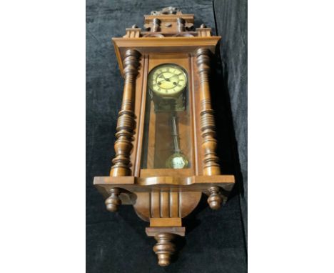 A Vienna wall clock, 108.5cm high, 40cm wide, 19cm deep 