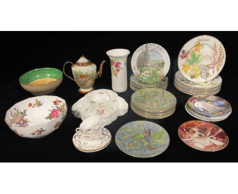 A set of twelve Caverswall month plates, designed by John Ball, depicting The Country Diary of an Edwardian Lady; other colle