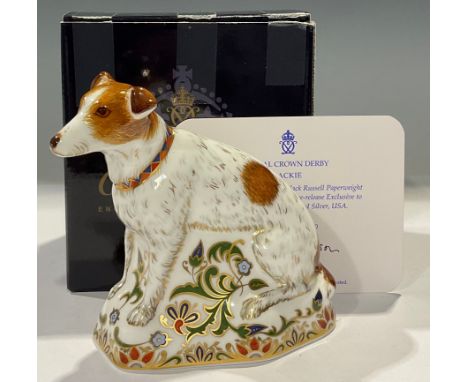 A Royal Crown Derby paperweight, Jackie, exclusive to Roberts China, Crystal &amp; Silver USA, limited edition pre-release 10