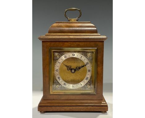 An Elliott walnut mantel clock, in George II Revival taste, retailed by Mappin &amp; Webb 