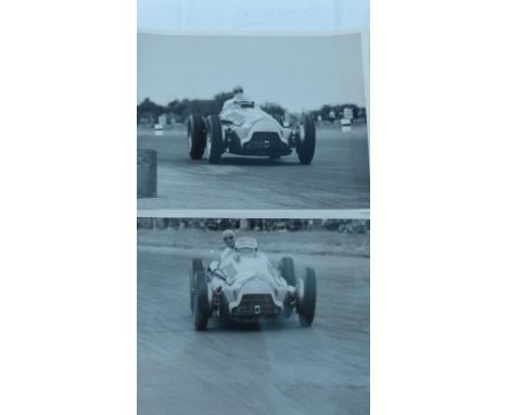 The first World champion - Dr Farina in his Alfa Romeo 159 Alfetta at Silverstone. A lovely pair of large size prints. Believ