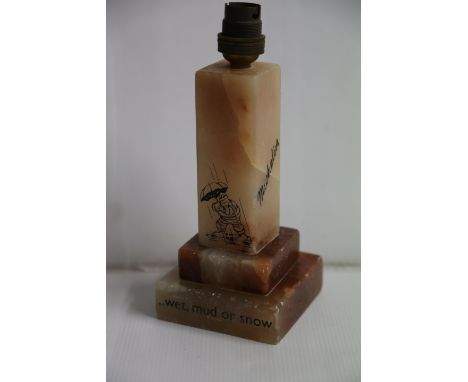MICHELIN – a novelty advertising desk lamp dating from the 1930’s showing various Bibendum images around the base.