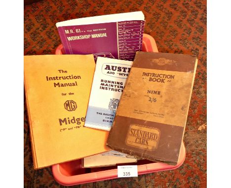 Vintage car and tractor workshop manuals and books
