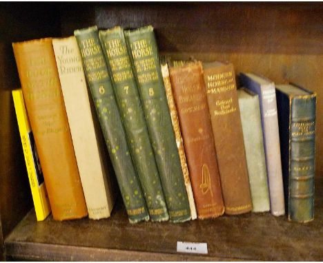 Equestrian hardback books x 12, inc. Veterinary Notes for Horse Owners, M. Horace Hayes 1st Edition 1884